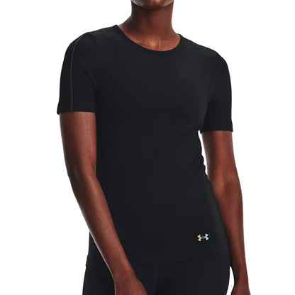 Black - Front - Under Armour Womens-Ladies Rush Seamless T-Shirt