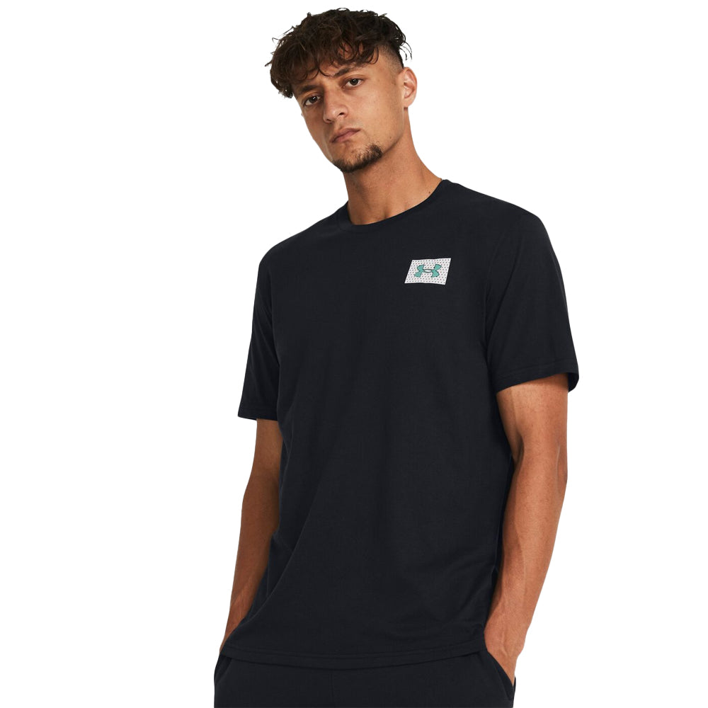 Black - Side - Under Armour Mens Logo Colour Block T-Shirt