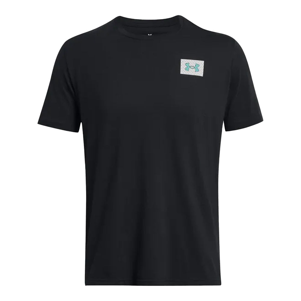 Black - Front - Under Armour Mens Logo Colour Block T-Shirt