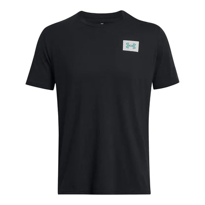 Black - Front - Under Armour Mens Logo Colour Block T-Shirt