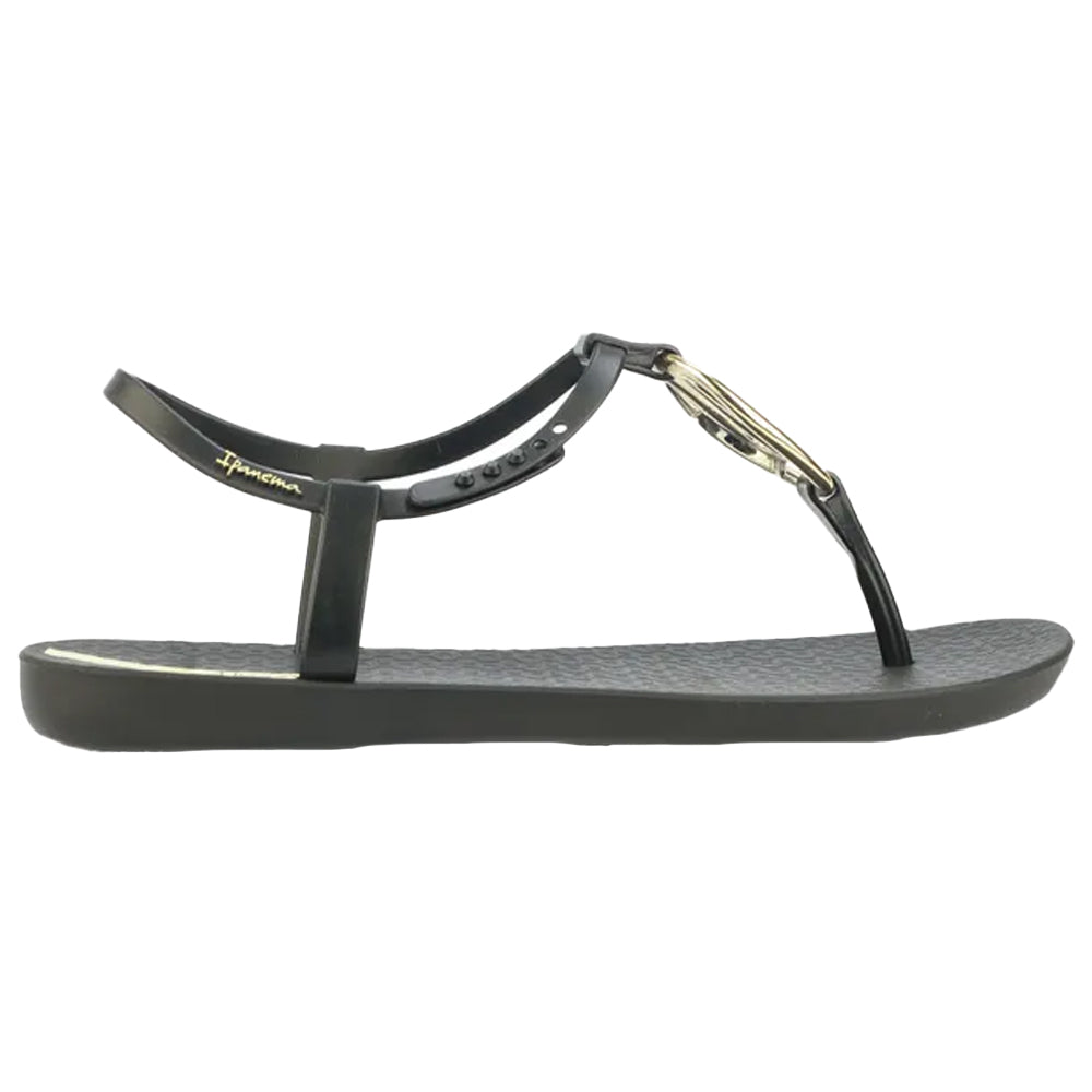Black - Back - Ipanema Womens-Ladies Charm Loop Sandals