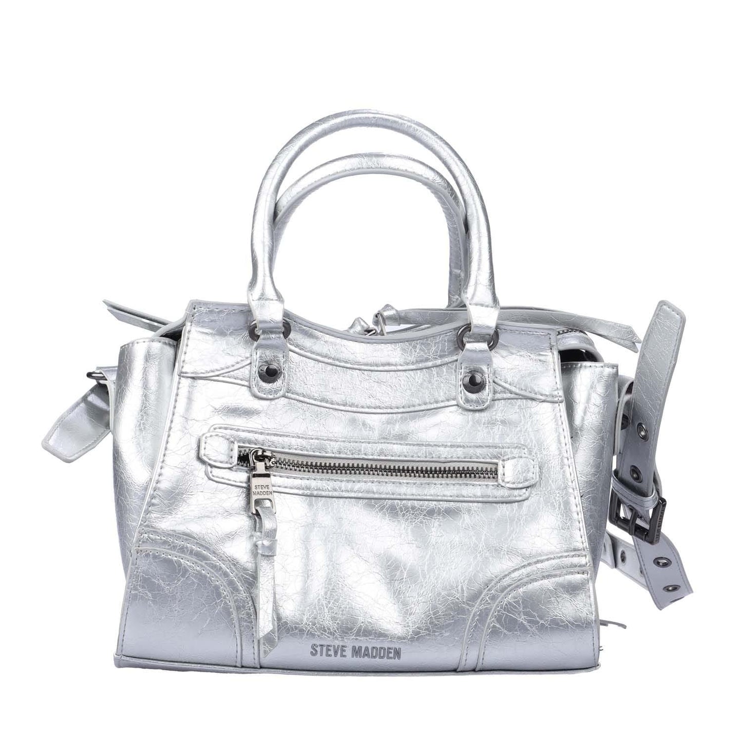 Silver - Side - Steve Madden Womens-Ladies Bcelia Handbag