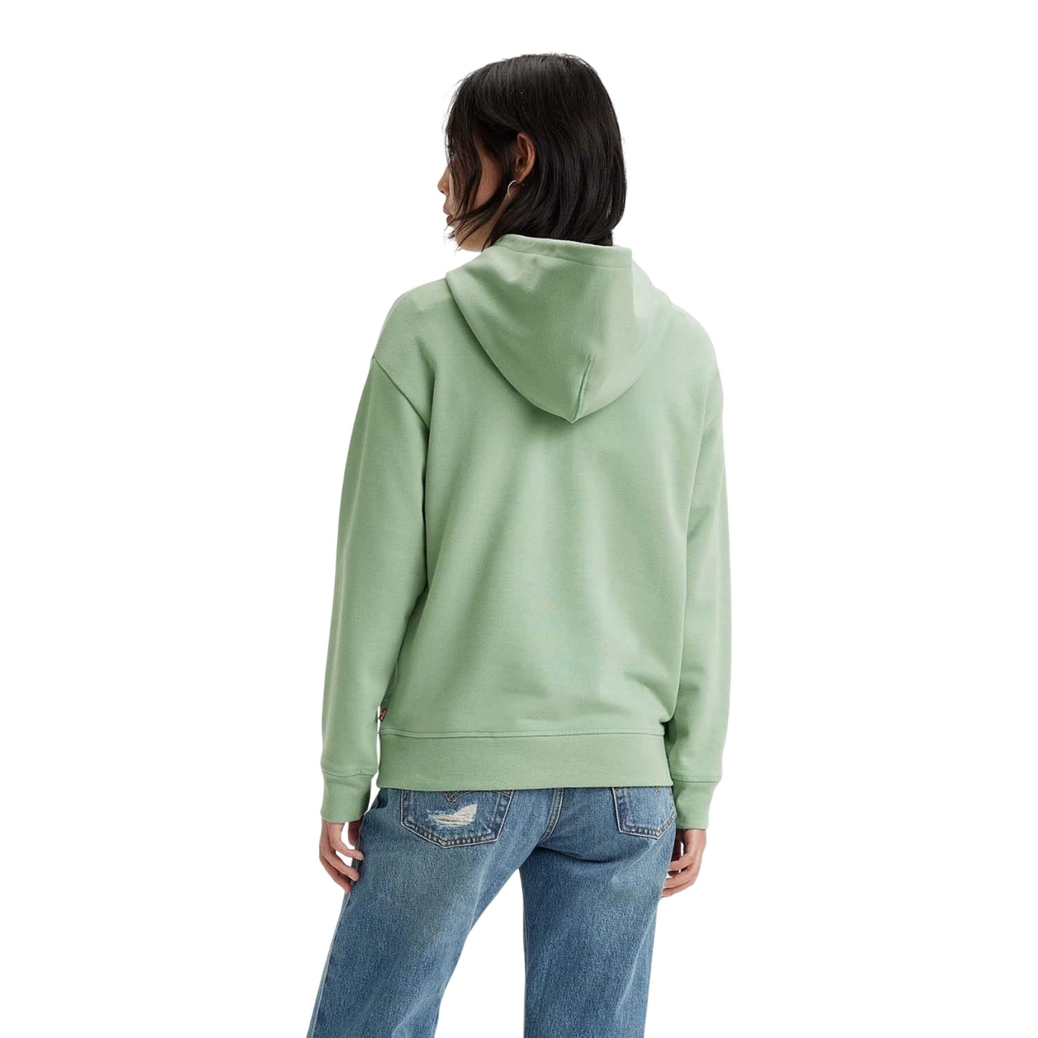 Green - Back - Levis Womens-Ladies Standard Logo Hoodie