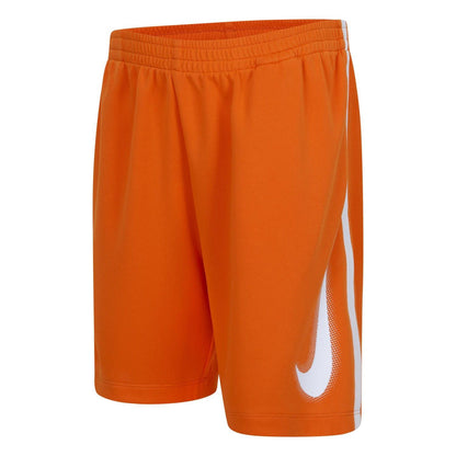 Orange-White - Side - Nike Childrens-Kids Dri-FIT Logo Shorts