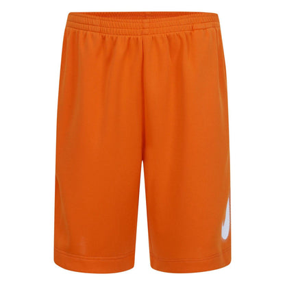 Orange-White - Front - Nike Childrens-Kids Dri-FIT Logo Shorts