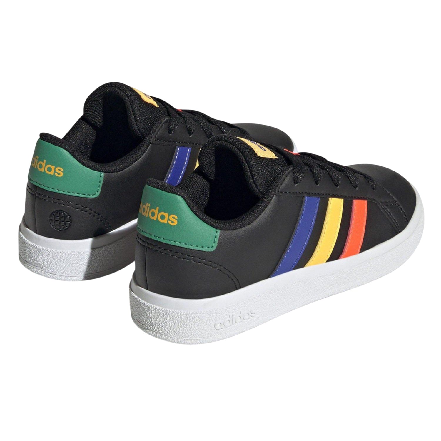 Black - Back - Adidas Childrens-Kids Grand Court Lace Up Trainers