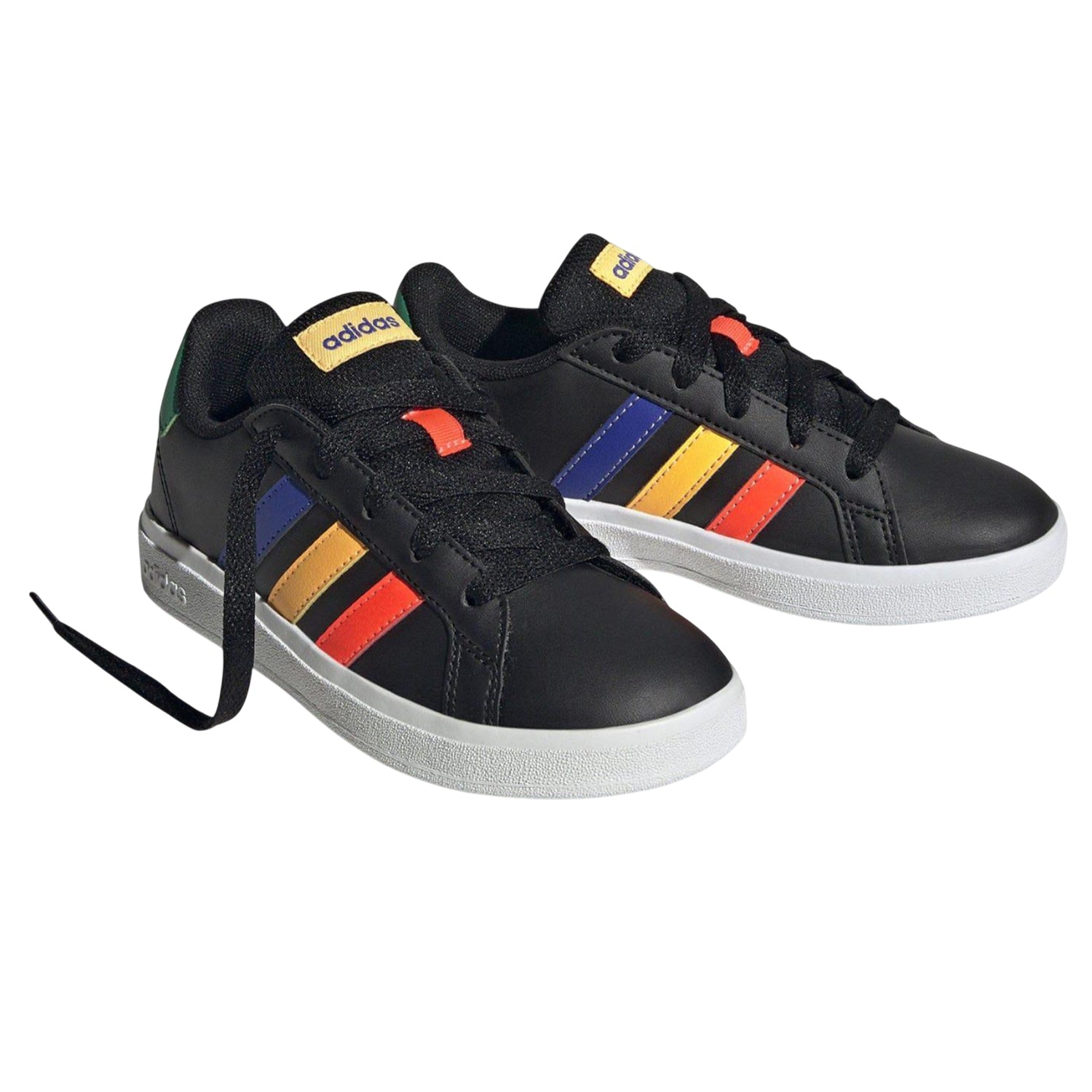 Black - Front - Adidas Childrens-Kids Grand Court Lace Up Trainers