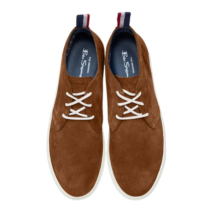 Tan - Pack Shot - Ben Sherman Mens Suede Chelsea Boots