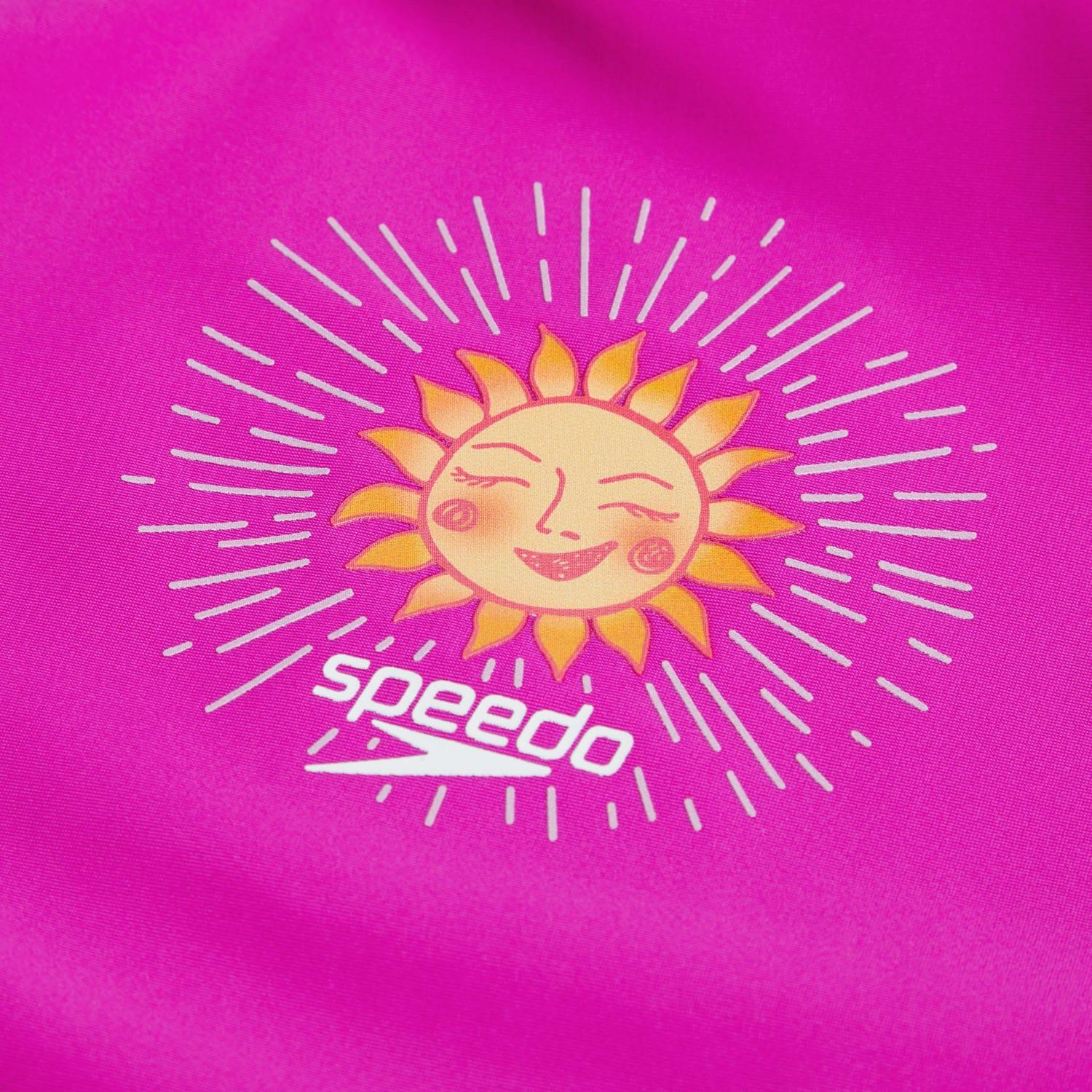 Purple - Back - Speedo Childrens-Kids Digital Print Rash Guard Set