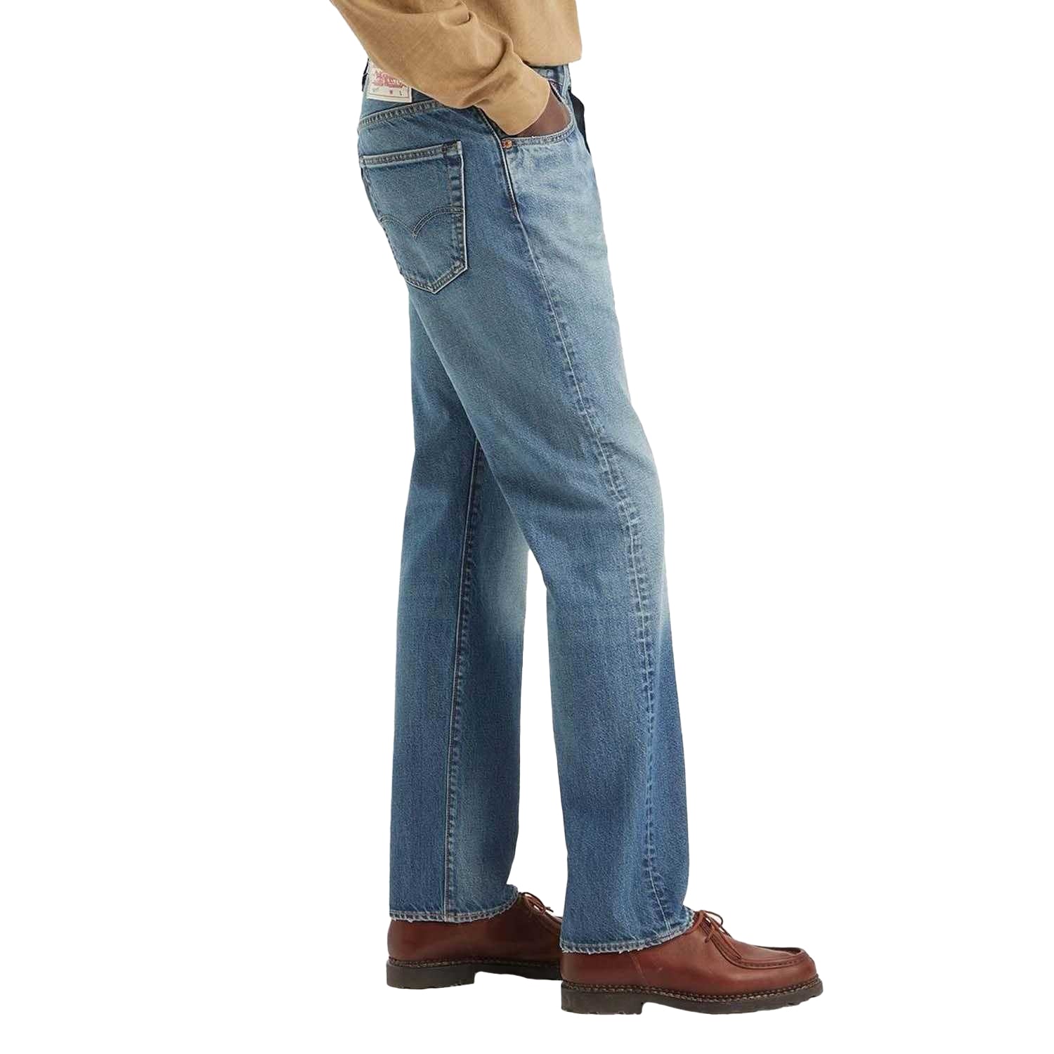 Blue - Side - Levis Mens 501 Original Help Me Out Circular Recycled Jeans