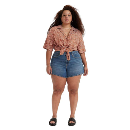 Blue - Front - Levis Womens-Ladies 80´s Mom Shorts
