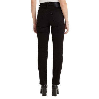 Black - Back - Levis Womens-Ladies 724 High Rise Slim Jeans