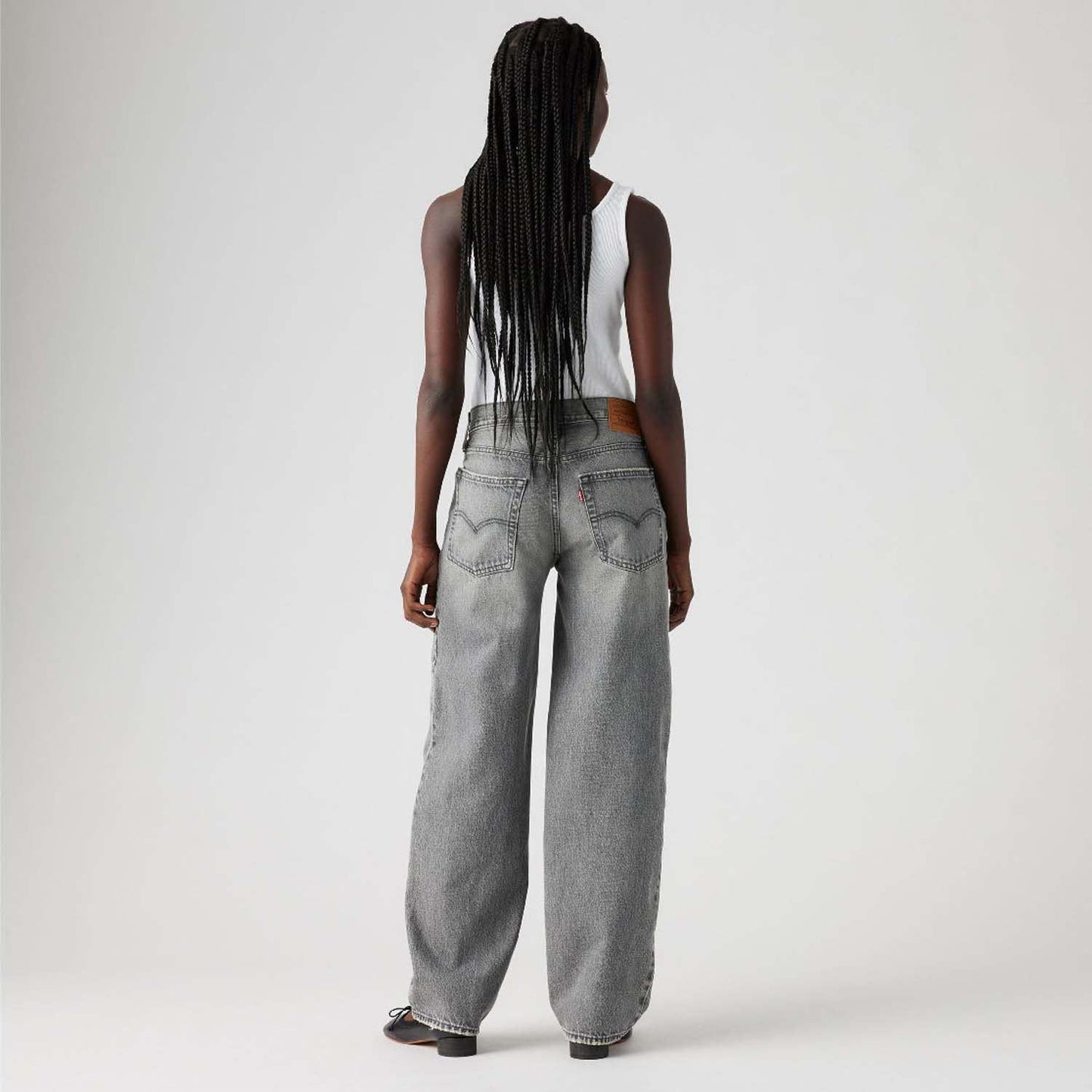 Grey - Side - Levis Womens-Ladies Baggy Jeans