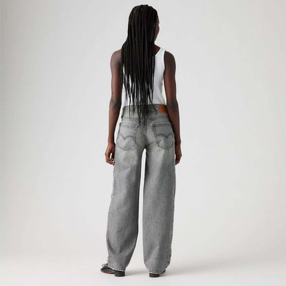 Grey - Side - Levis Womens-Ladies Baggy Jeans