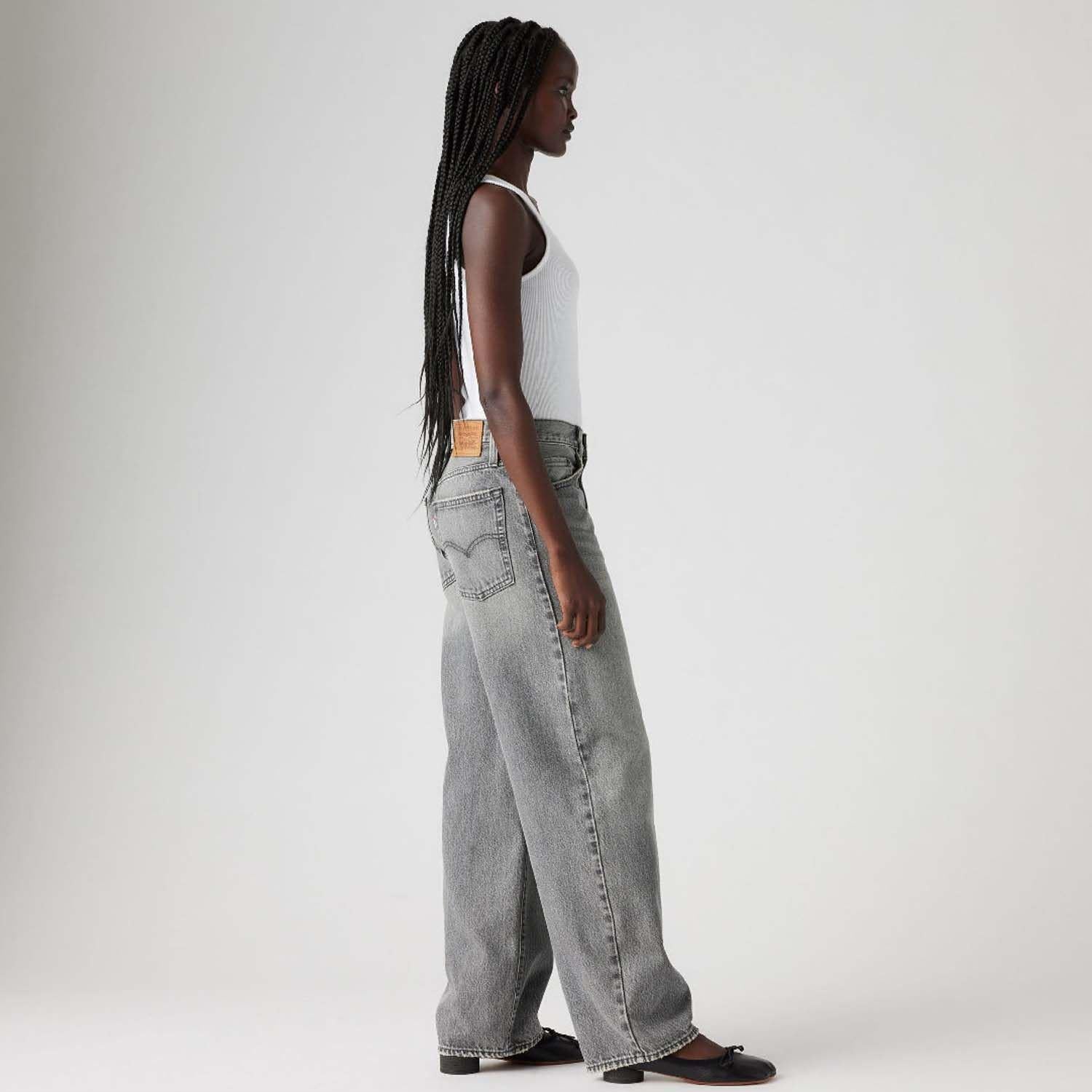 Grey - Lifestyle - Levis Womens-Ladies Baggy Jeans