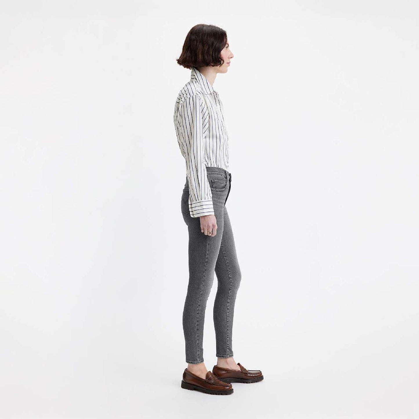 Grey - Back - Levis Womens-Ladies 720 High Rise Super Skinny Jeans