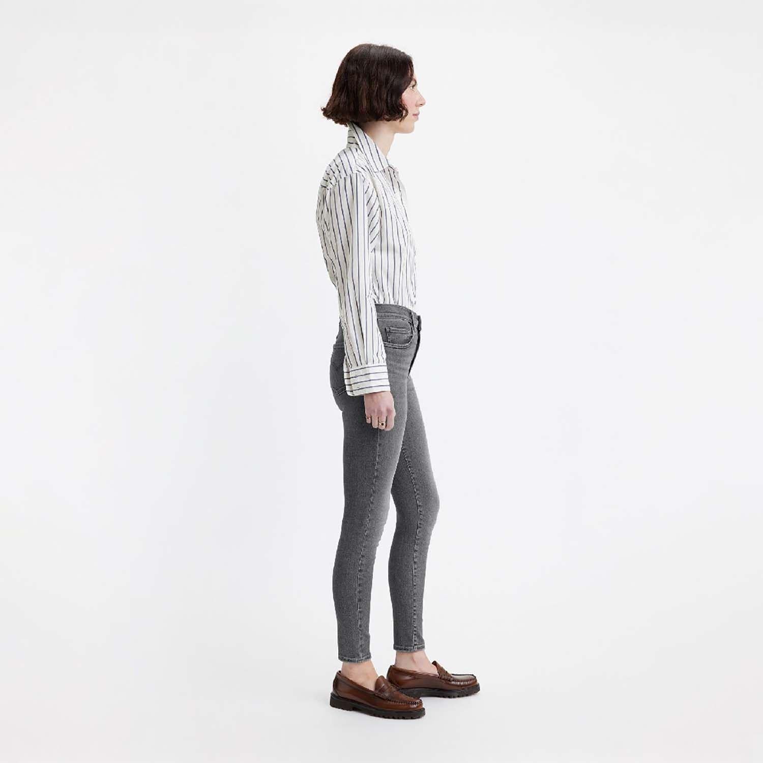 Grey - Back - Levis Womens-Ladies 720 High Rise Super Skinny Jeans