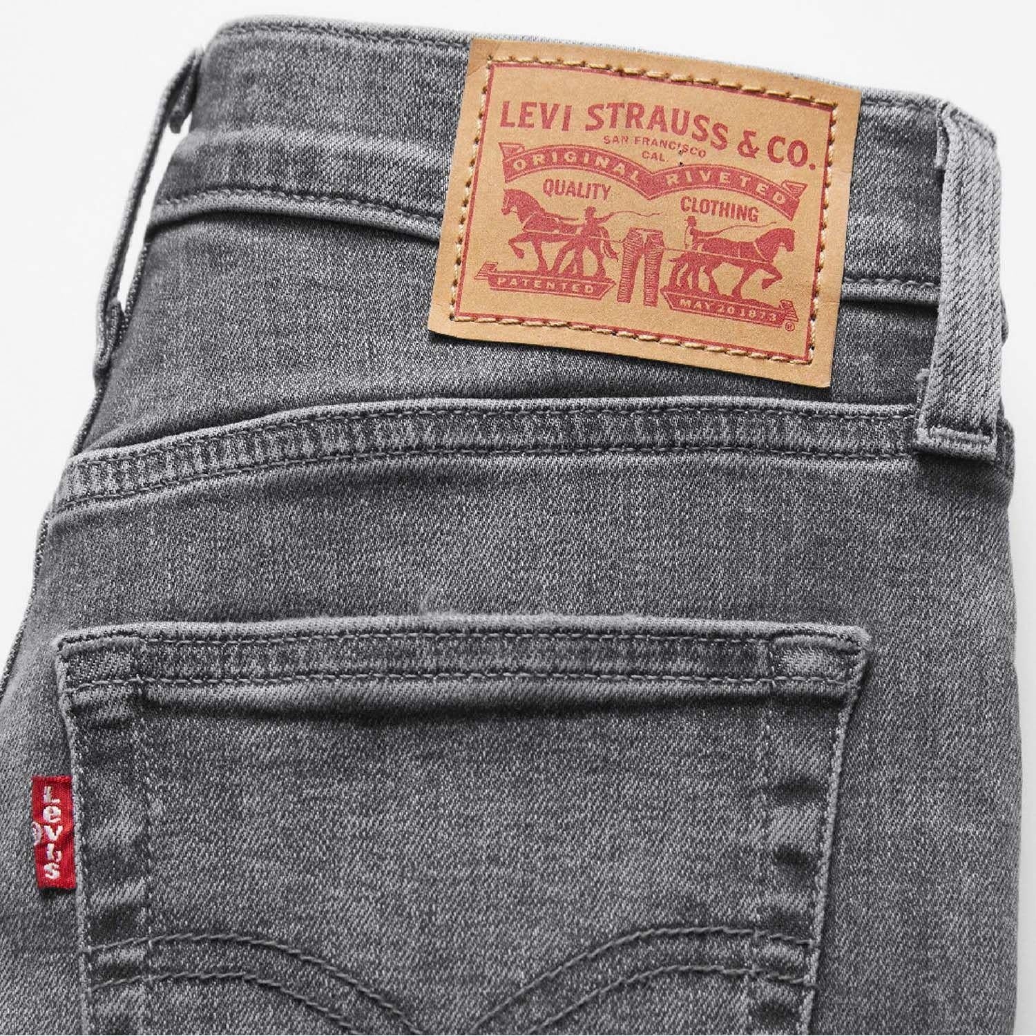 Grey - Pack Shot - Levis Womens-Ladies 720 High Rise Super Skinny Jeans