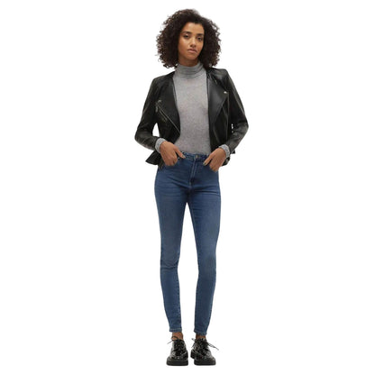 Black - Pack Shot - Vero Moda Womens-Ladies Riley Faux Leather Jacket