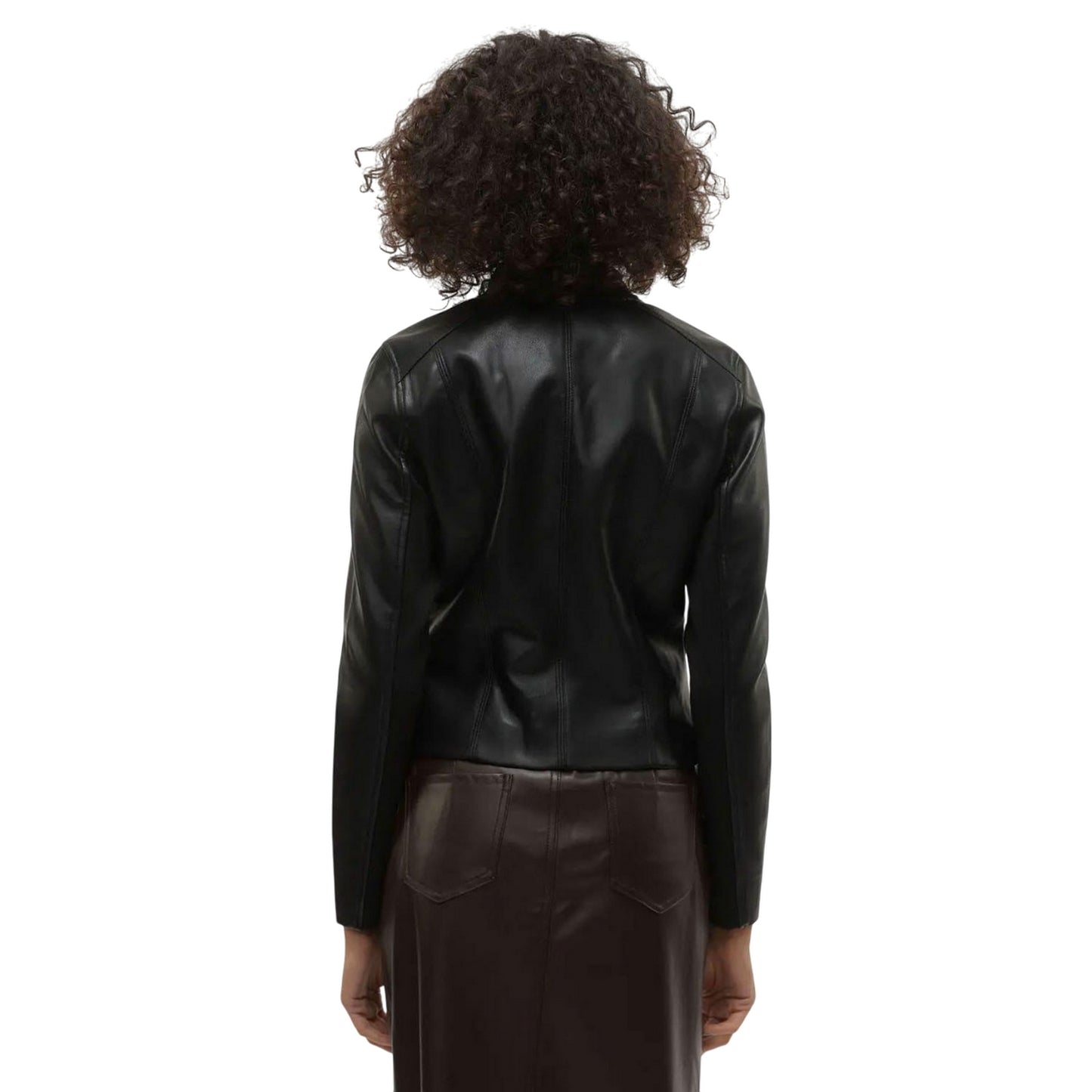 Black - Back - Vero Moda Womens-Ladies Riley Faux Leather Jacket