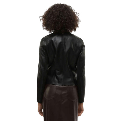 Black - Back - Vero Moda Womens-Ladies Riley Faux Leather Jacket