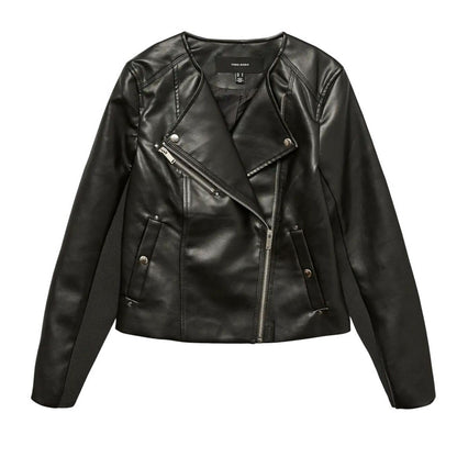 Black - Front - Vero Moda Womens-Ladies Riley Faux Leather Jacket