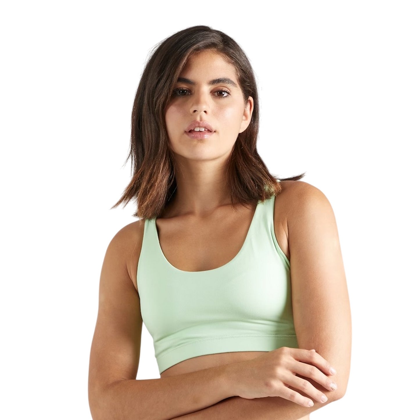 Green - Side - Adidas Womens-Ladies All Me Medium Support Sports Bra