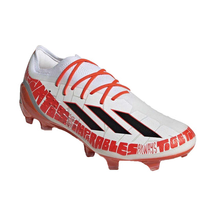 White-Red - Front - Adidas Mens X Speedportal 1 Lionel Messi Firm Ground Football Boots