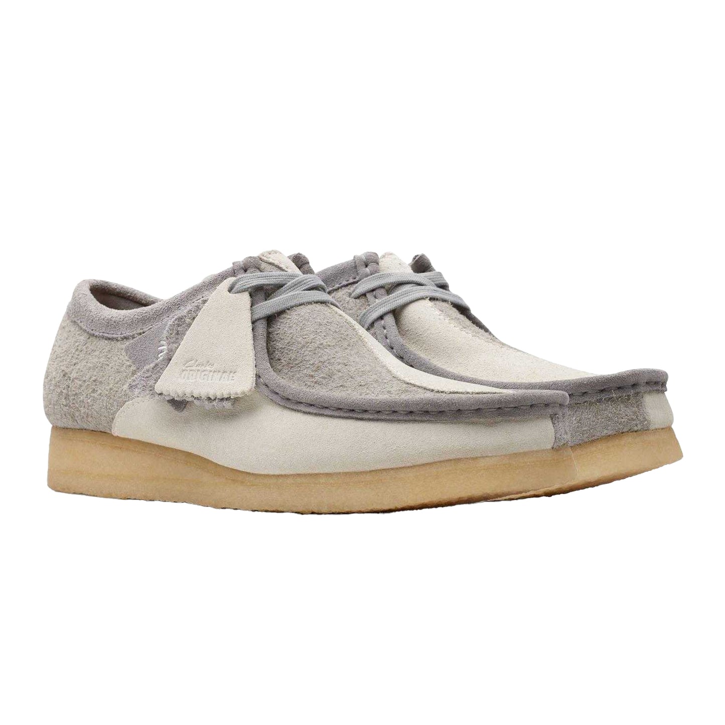 Grey - Close up - Clarks Originals Mens Wallabee Suede Boat Shoes