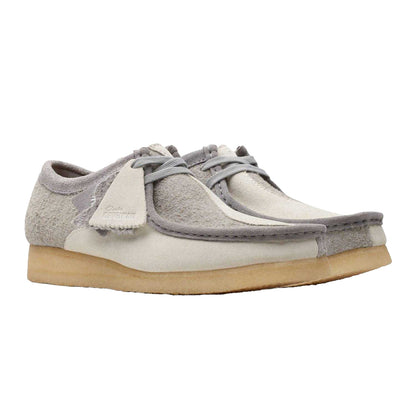 Grey - Close up - Clarks Originals Mens Wallabee Suede Boat Shoes
