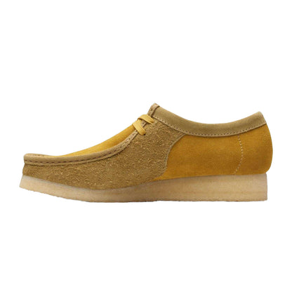 Olive - Side - Clarks Originals Mens Wallabee Suede Boat Shoes
