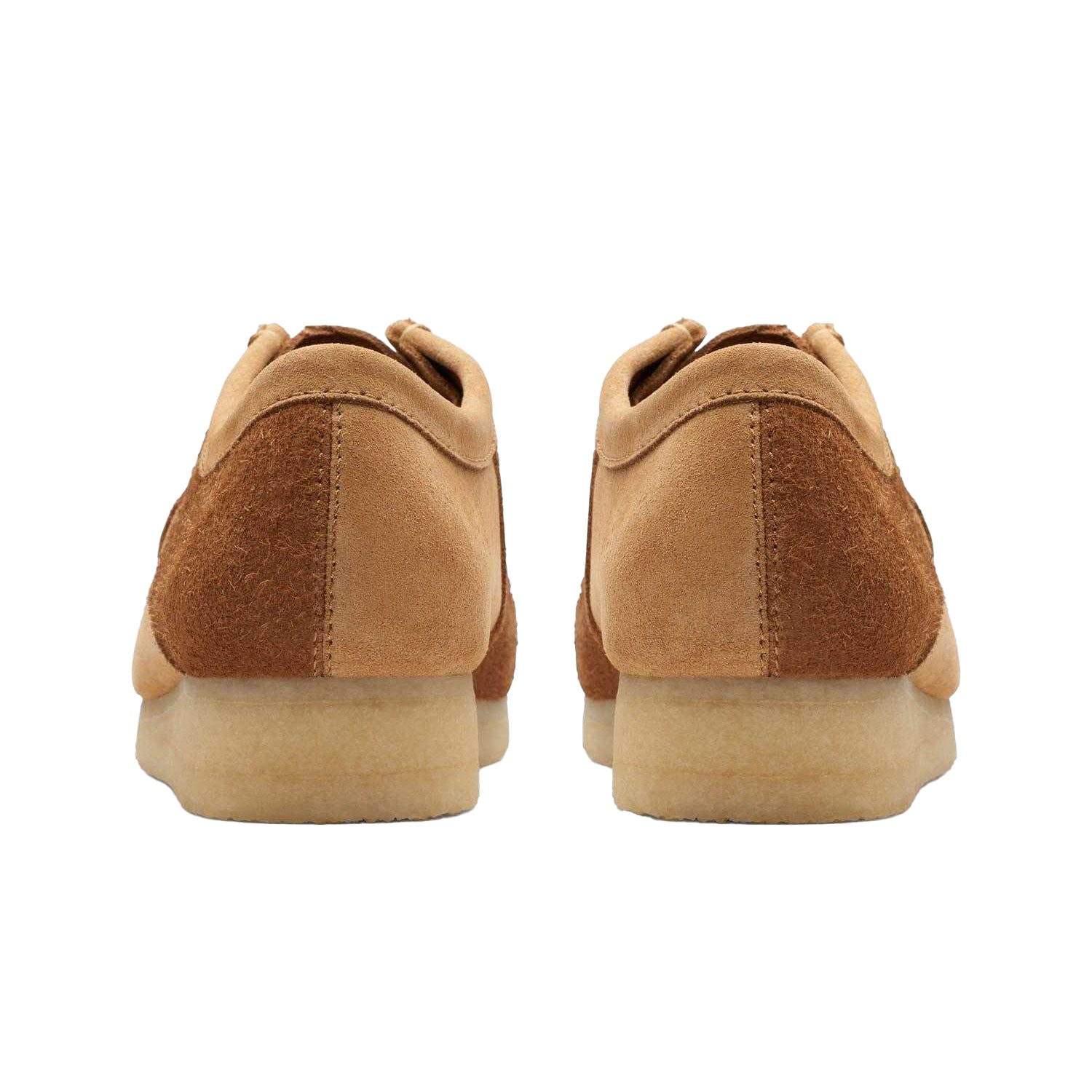 Tan - Back - Clarks Originals Mens Wallabee Suede Boat Shoes