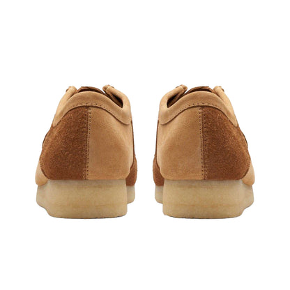 Tan - Back - Clarks Originals Mens Wallabee Suede Boat Shoes