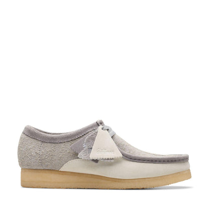 Light Grey - Front - Clarks Originals Mens Wallabee Suede Boat Shoes