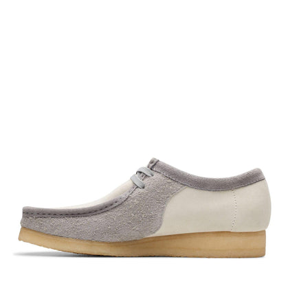 Light Grey - Back - Clarks Originals Mens Wallabee Suede Boat Shoes