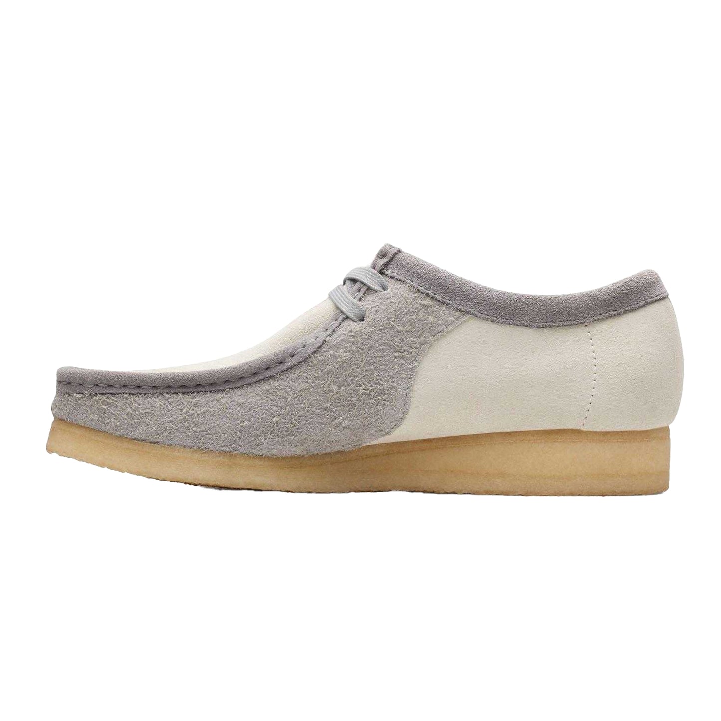 Grey - Side - Clarks Originals Mens Wallabee Suede Boat Shoes