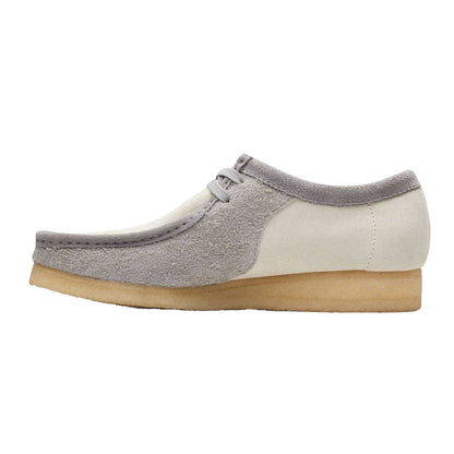 Grey - Side - Clarks Originals Mens Wallabee Suede Boat Shoes