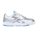 Silver-Blue - Side - Reebok Unisex Adult BB 4000 II Leather Trainers