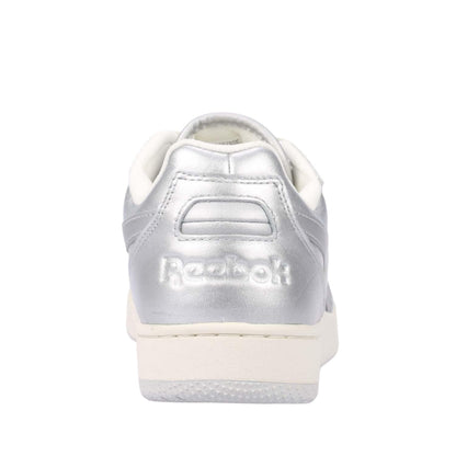 Silver - Back - Reebok Unisex Adult BB 4000 II Metallic Leather Trainers