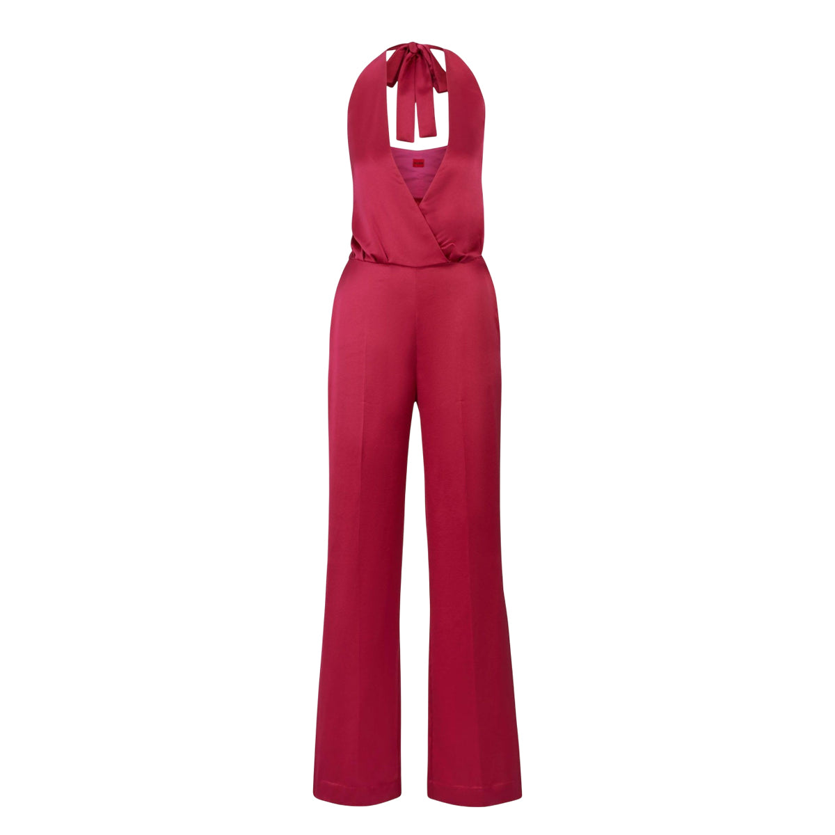 Pink - Front - Hugo Womens-Ladies Kapagna-1 Satin Jumpsuit