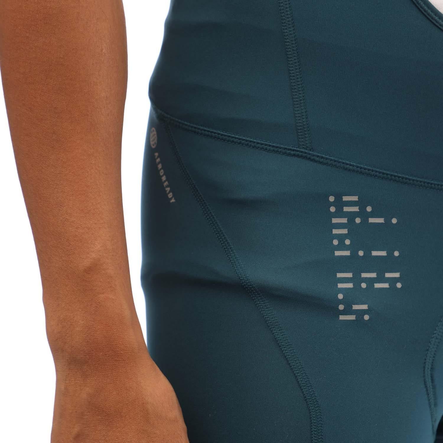 Green - Side - Adidas Mens Padded Cycling Bib Shorts