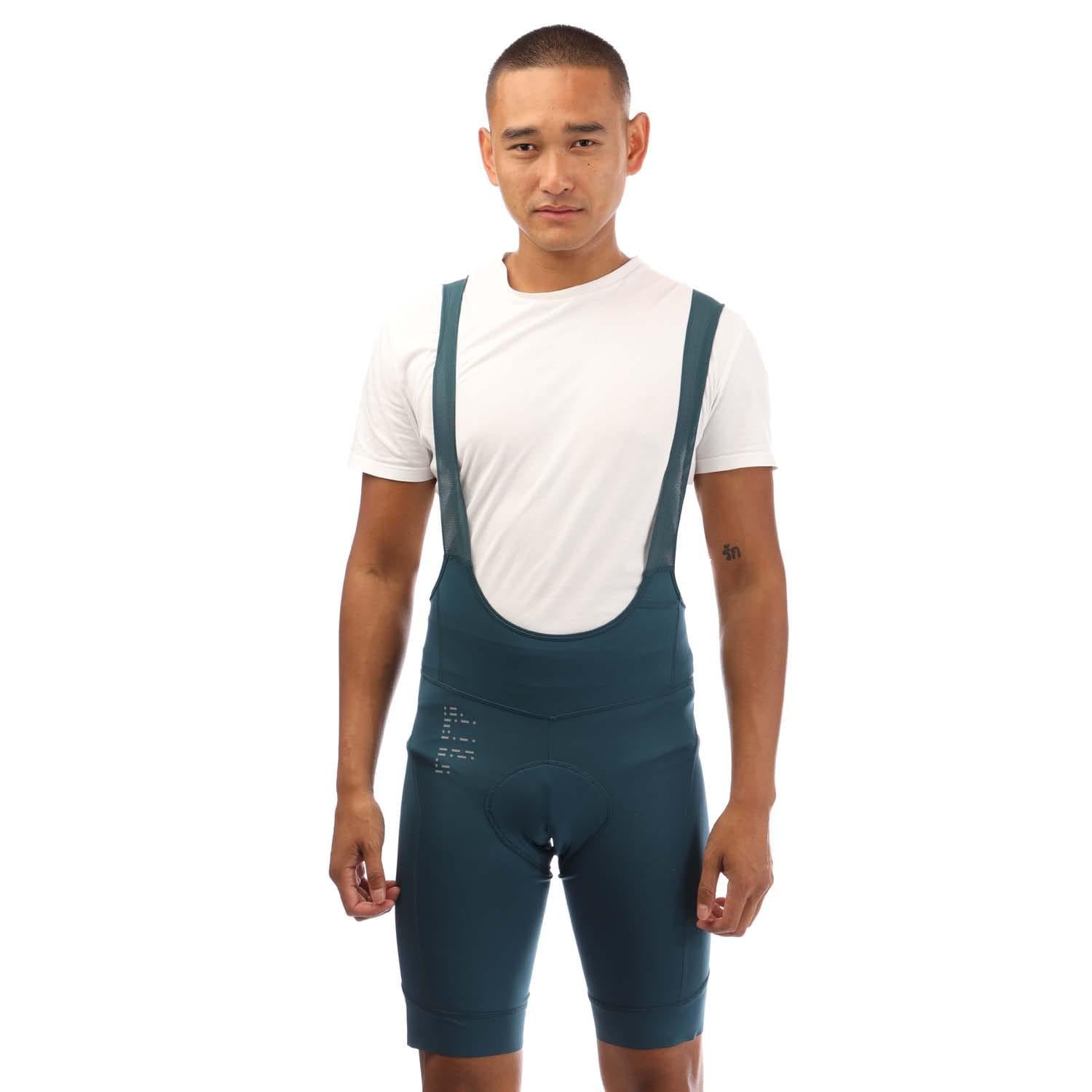 Green - Front - Adidas Mens Padded Cycling Bib Shorts