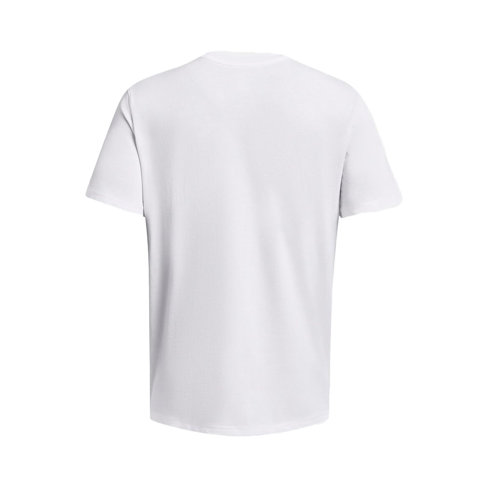 White - Back - Under Armour Mens Repeat Logo Heavyweight T-Shirt