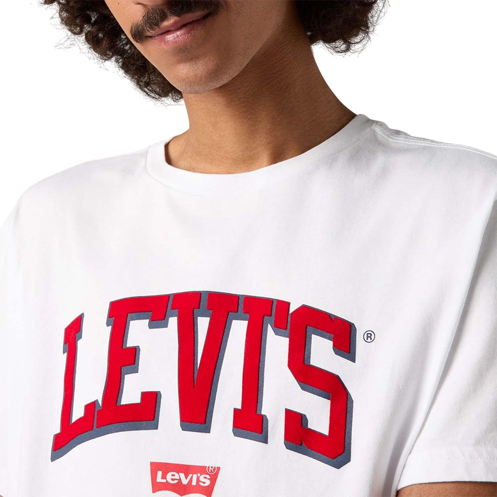 White - Side - Levis Mens Baby Tab Relaxed Fit T-Shirt
