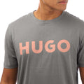 Grey - Side - Hugo Mens Dulivio Print Logo T-Shirt