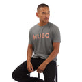 Grey - Lifestyle - Hugo Mens Dulivio Print Logo T-Shirt