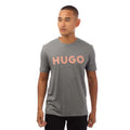 Grey - Front - Hugo Mens Dulivio Print Logo T-Shirt