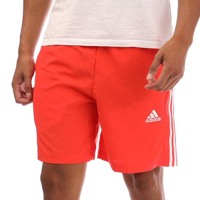 Red - Front - Adidas Mens Essentials Chelsea Aeroready 3 Stripes Shorts