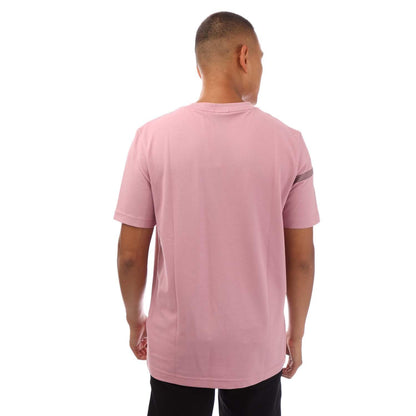 Purple - Back - Boss Mens Stripe Logo T-Shirt