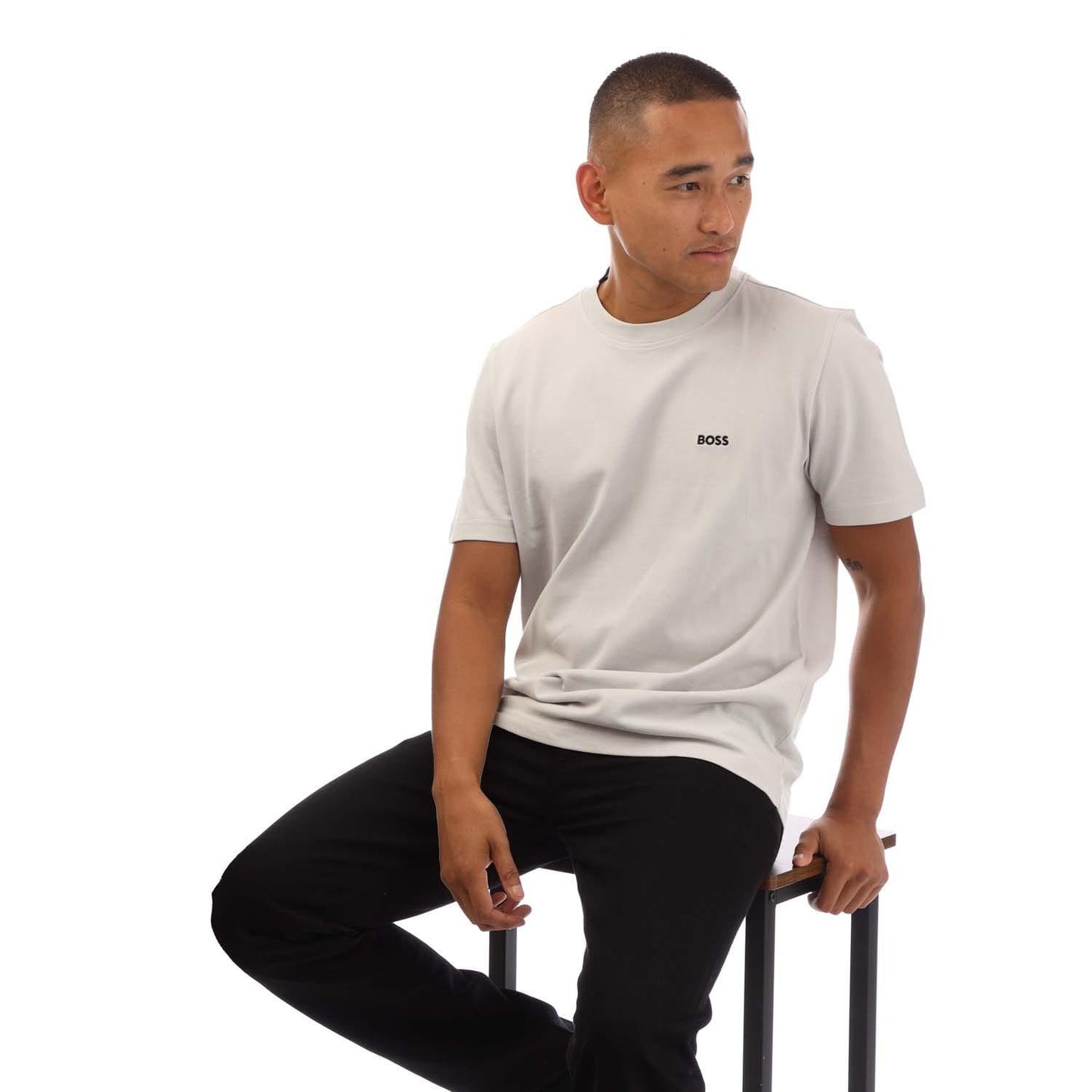 Grey - Lifestyle - Boss Mens Taddy Pique T-Shirt